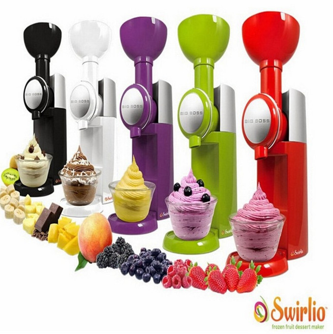 젤라또 Big Boss Swirlio 냉동 과일 기계 가정용 아이스메이커 전자동 미니 크림, 05 라이트 그린_02 220V_02 EU