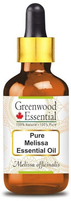 Greenwood Essential Melissa 에센셜 오일 (Melissa officinalis) 유리 드로퍼 포함 | 순수 끈적이지 않음 기름지지 경량 남성 및 여성 모든