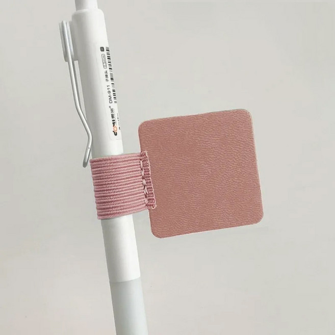 놀자리빙 붙이는 다이어리 가죽 펜꽂이 접착식 펜홀더, 1개, 핑크