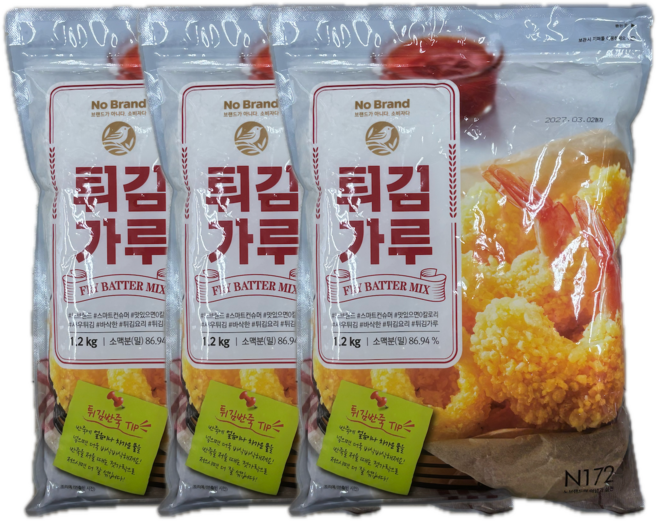 노브랜드 튀김가루, 1.2kg, 3개