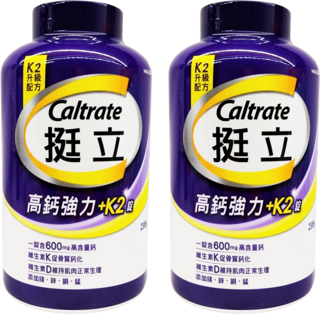 挺立 高鈣強力+K2錠 鈣維持骨骼健康 維生素D維持肌肉正常生理, 2個, 295顆