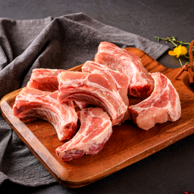 최고기나라 돼지고기 흑돼지 듀록 등갈비 수입 통 쪽갈비 3kg, 등갈비(개별커팅), 1개