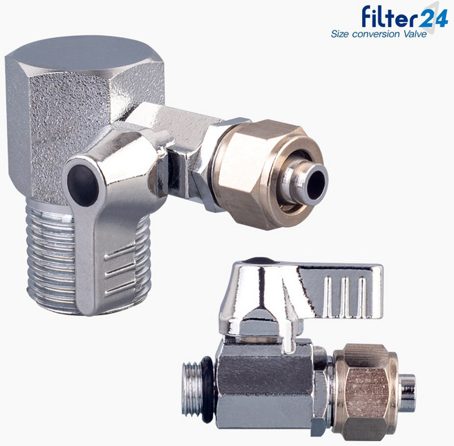 정수기 연결 수도아답터 15A 1/4 메꾸라+ 3/8인치 변환 볼밸브, 1세트
