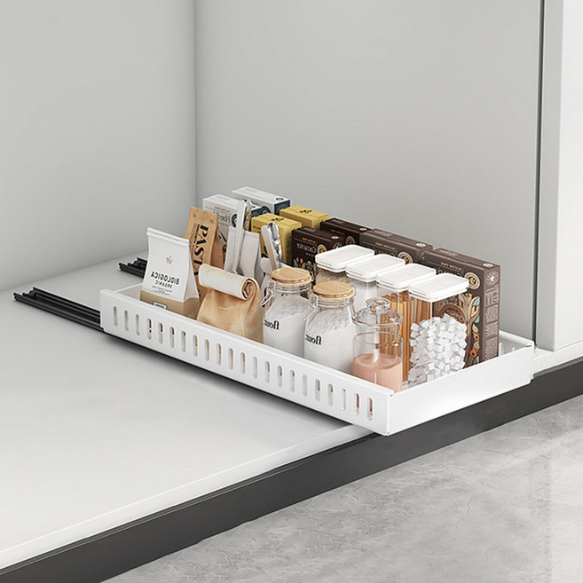 폴라도레 무타공 후라이팬 정리대 주방 레일 슬라이딩 선반, 01-A타입, 1개