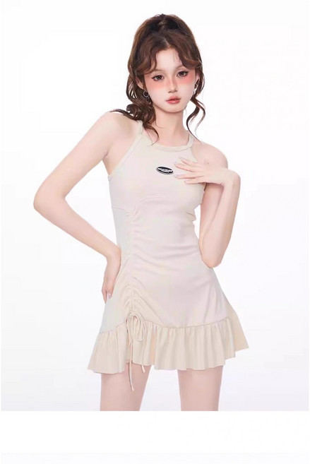 ANYOU여성 수영복수영복원피스 수영복여성 실내 수영복여성 빅사이즈 수영복비키니여성 원피스 수영복, 베이지