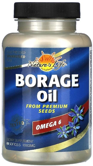 [정품보장]네이처스라이프 보라지 오일 Nature's Life Borage Oil 1000mg 60정 X 1병, 1개 - 쿠팡
