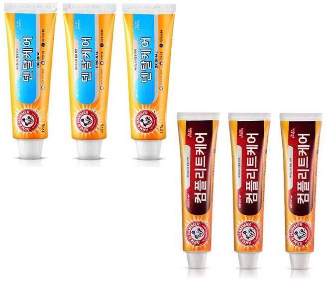 암앤해머 엔헤 윤여정 치약 덴탈케어 컴플리트 베이킹소다 미백 구취제거 178g, 150g, 3개, 덴탈케어 150g X 3개입