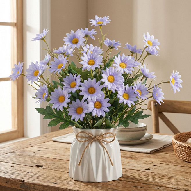 osshop 생화같은 인테리어 조화 데이지 조화, 퍼플, 2개, 데이지조화 고급형