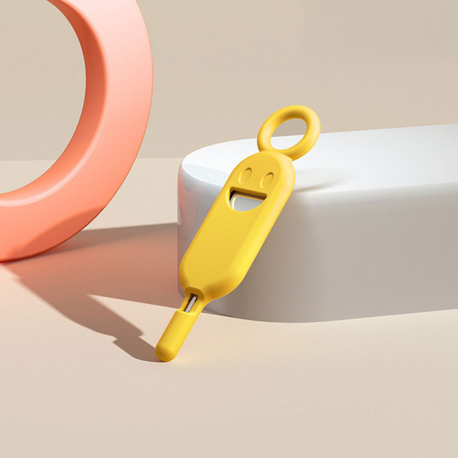 올인원 휴대폰 스마트폰 유심핀 유심교체핀 유심칩 수납키링 유심빼는핀, 옐로우, 1개