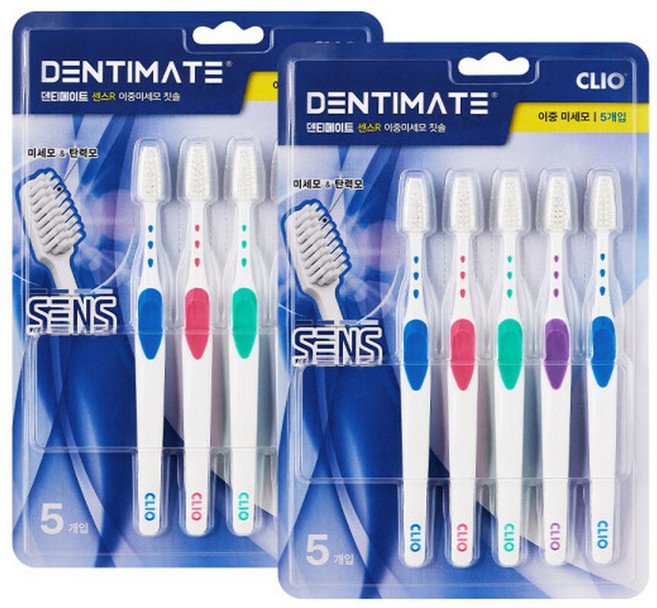센스R 베이킹소다 이중미세모칫솔 5+5입, 5개입, 1세트