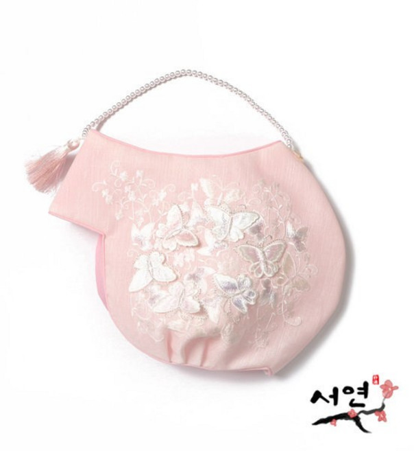 서연한복 나비자수패치조바위 연분홍색 돌전용 아동한복장신구