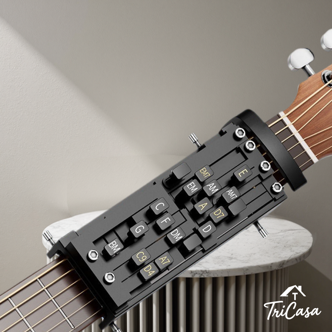 2025년 최신형 기타 연주 보조 도구 편리한 보조 아이템 휴대용 초보자 연습용 손가락 보조기 슬림 디자인 블랙, 1개