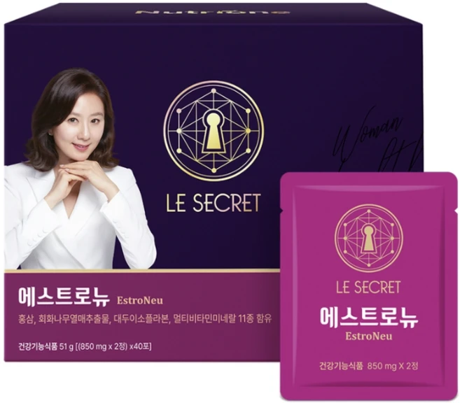 뉴트리원 르 시크릿 에스트로뉴 850mg x2정 x40포, 68g, 1박스 - 쿠팡