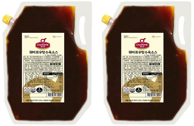 쉐프원 꿔바로우 탕수육소스, 2개, 2kg