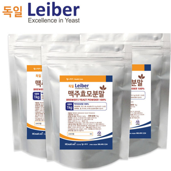 독일 Leiber 맥주효모 3kg (효모100%), 1kg, 3개