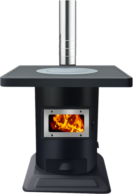 따소롬 펠렛 겸용 화목난로 캠핑용 가정용 장작 히터 불멍 벽난로 스토브 아궁이, 1세트