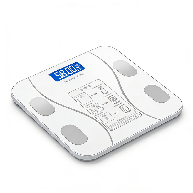 AIVK 智能體脂秤 BL-2601 高精度體重計, 白色, 1個, 可測體重體脂