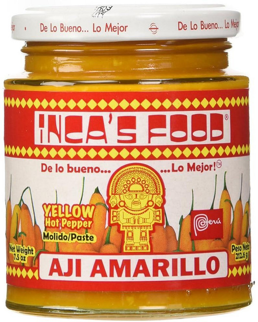 Inca's Food Aji Amarillo 페이스트 - 핫 옐로우 페퍼 페이스트 212.6g(7.5온스) 병 - 페루 제품, 1개, 212g