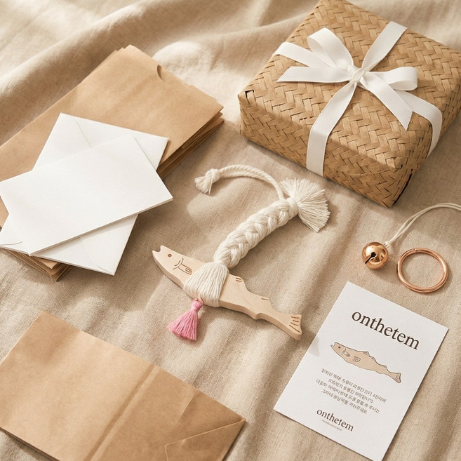 온더템 액막이 명태 북어 차량용 키링 도어벨 현관 집들이 개업 이사 축하 선물, 1개, 파랑