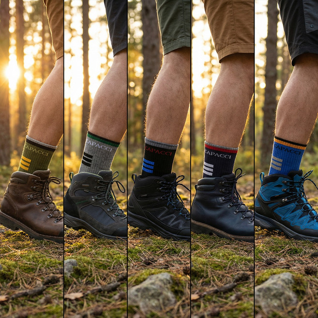 국산 남여 이중바닥 등산양말 5족 8종, 1세트, 네이비