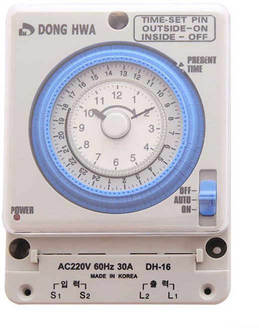 동화 DH-16 간판타이머 대용량 30A 아날로그 24시간 전기 타이머스위치, 1개