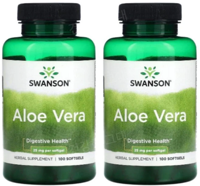 [정품보장]스완손 알로에 베라 Swanson 25mg 100정 X 2병, 2팩 - 쿠팡