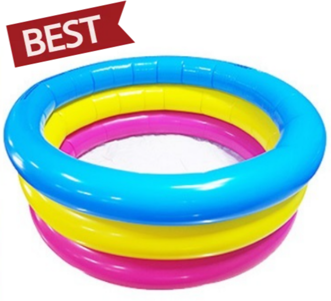 물놀이장 KC인증 삼색 칼라 원형 미니 물놀이 풀장, 1개