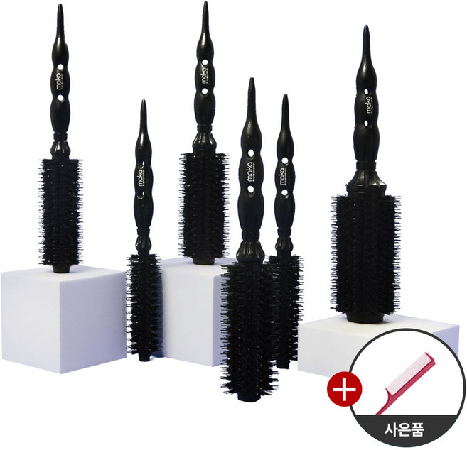 마카 깡포킹 블랙 프리미엄 열판 돈모 롤브러쉬 대왕롤빗, 2호, 1개