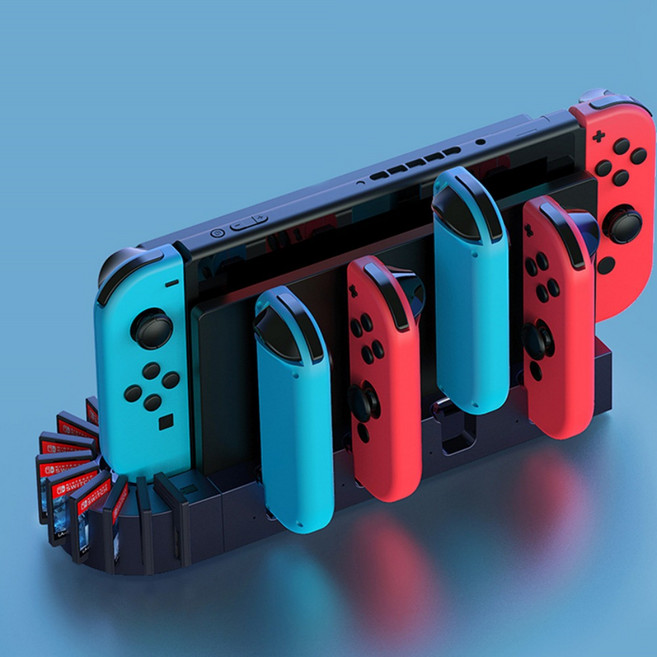 닌텐도스위치 조이콘 독 충전기 스탠드 거치대 TV연결 게임카드슬롯9개