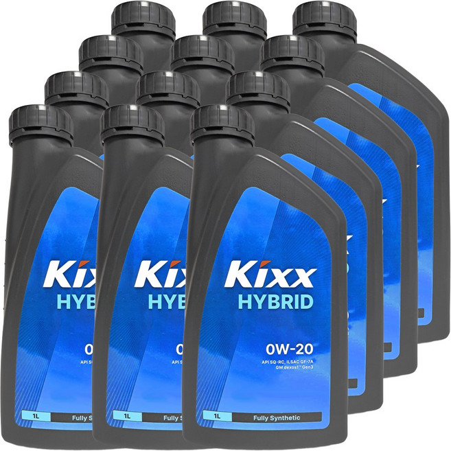 [최신 API] KIXX HYBRID 0W20 1L 하이브리드 엔진오일, 12개