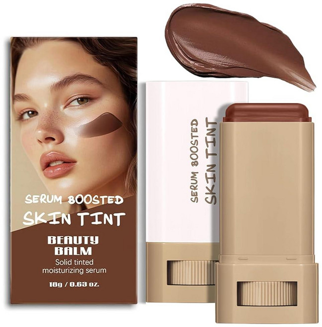 Phanund 파운데이션 스틱 뷰티 밤 세럼 부스트 스킨 틴트 솔리드 틴트 모이스처라이징 파운데이션 페이스 메이크업을 위한 컨투어 스틱 조립 가능 자연스러운 마감 하루, # 01, 1개