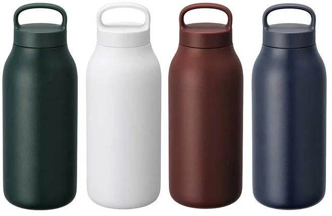 Kinto WATER TUMBLER 保溫瓶 簡約設計不鏽鋼瓶身 輕巧便攜, 白色, 1個, 500ml