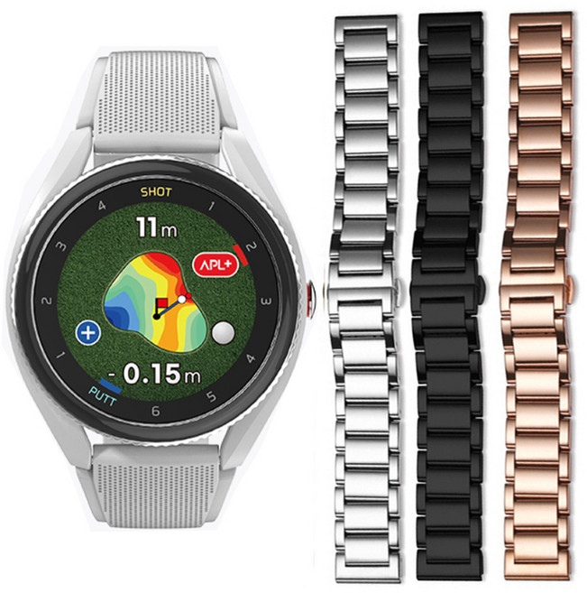 보이스캐디 T9 시계형 스트랩 20mm 메탈 폴딩버클 호환밴드, 1. ME01BK20 블랙