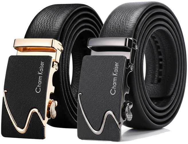 Charm Kaiser 1+1 남자 벨트 남성 소가죽 자동 버클 허리띠 정장벨트 캐주얼 2종세트 21