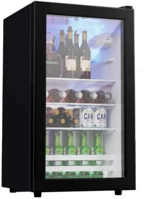 經典 節能省電 恆溫控制 迷你冰箱 390*430*710mm, 黑色92L冰吧+全冷藏+藍光燈, 1