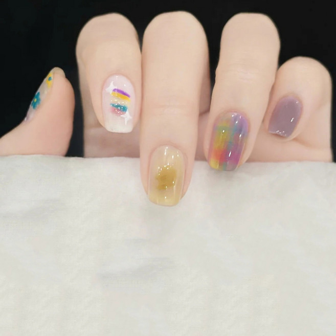 잇템샵 젤 네일스티커 네일패치 손톱스티커 손톱연장 스티커 여름 네일 젤네일 셀프네일스티커, 1개, 여름네일_상콤16_76