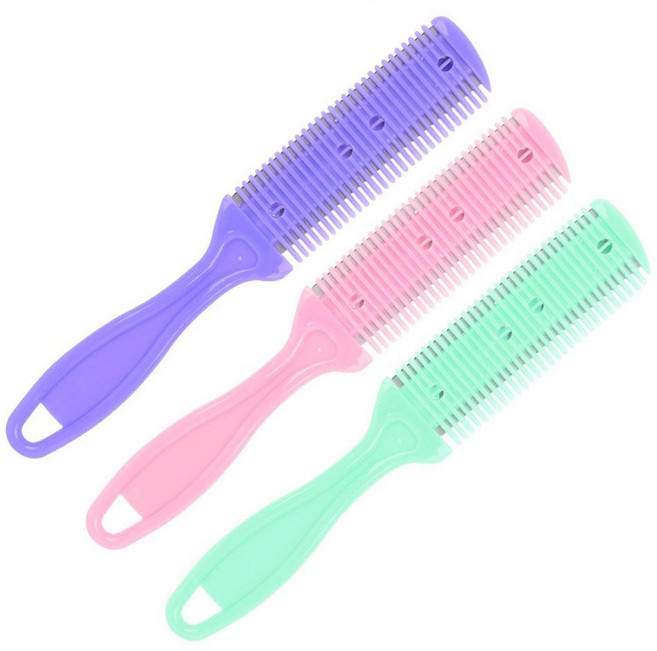 머리 손질칼 색상랜덤 3개 셀프 컷팅 양면날 면도날CZX, 본상품, 1개, 단일