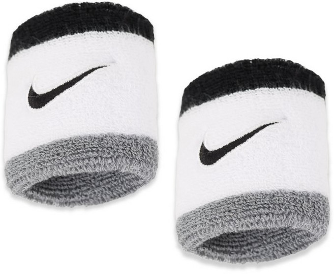 나이키 스우시 클래식 손목밴드, 화이트그레이혼합, 2개