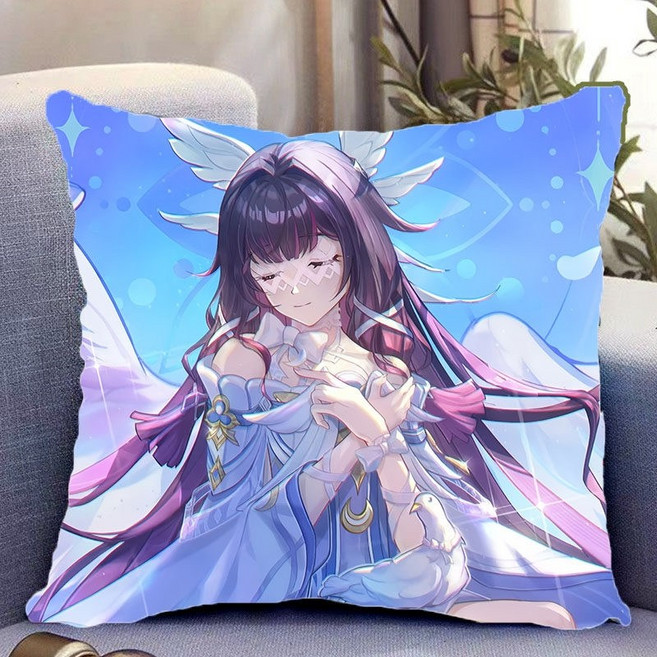 원신 콜롬비나 주문제작 스웨이드 소재 커버 쿠션 베개 커버 쿠션 세트, 3, 35x35cm