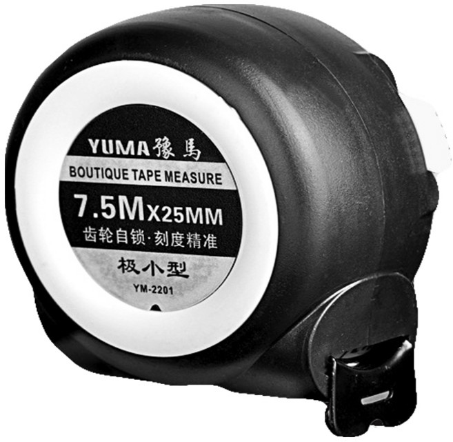 YUMA 豫馬 7.5M x 25MM 自動鎖定 防摔鋼捲尺 刻度精準, 1個, 7.5米x25mm