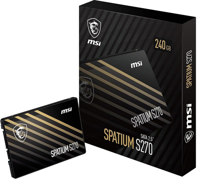 MSI 내장 SSD 2.5인치 SPATIUM S270 시리즈 240GB S78-440N070-P83 HD3825, 1개