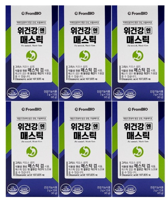 기타 프롬바이오 위건강엔 매스틱 3g x 15포 6박스 /An, 45g