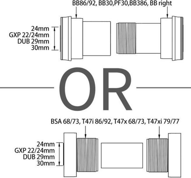 ZTTO 자전거 밑면 브래킷 카탈로그 모든 BB BB92 BB86 오른쪽 프레스 맞춤 BB30 PF30 BB386 DUB 스레드 BSA T47 범용 MTB 도로, [05] 30mm, [05] T47xi 79-77mm, [05] Thread Lock