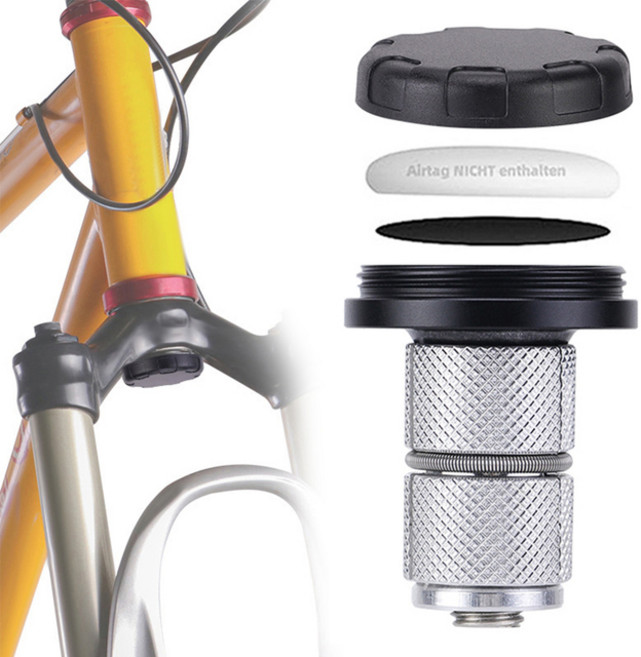 호환 애플 에어태그 자전거 마운트 프론트 포크 다운 튜브 브래킷 도난 방지 트래커 거치대 케이스 헤드셋 캡 커버, [01] A, 1개