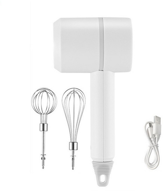 무선 전기 핸드 믹서 USB 충전식 휴대용 에그 비터 분리형 젓는 거품기 포함 가지 속도 모드 집에서 굽기, 1개, F1 3