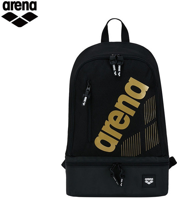 아레나 경량 백팩 수영가방 23L ASS4736, 블랙/골드