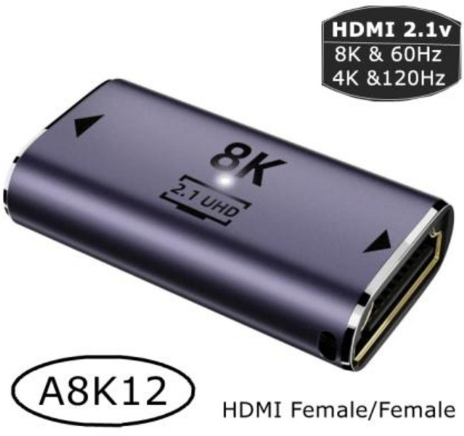360 도 각도 U자형 L 컨버터 미니 HDMI 수-HDMI 호환 2.1V 암 익스텐션 4K 5K 3D UHD 8K 60Hz 어댑터, 1개