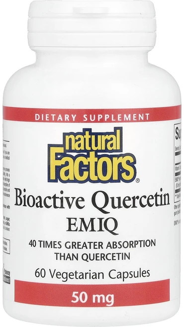 Natural Factors 바이오액티브 퀘르세틴 EMIQ 50mg 베지 캡슐 60정, NaturalFactors바이오액티브퀘르세틴EMIQ50, 1개 - 쿠팡