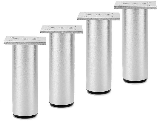 아이베란다 알루미늄 소파다리 싱크대 가구다리 높이조절 발통, 4개, 실버 150mm OC