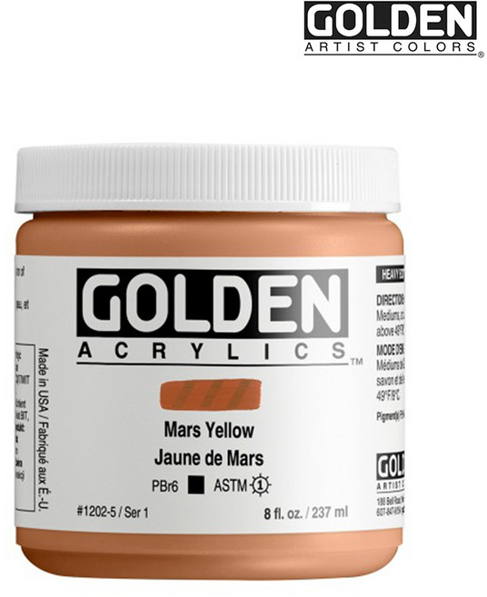 골든 아크릴물감 헤비바디 237ml Mars Yellow